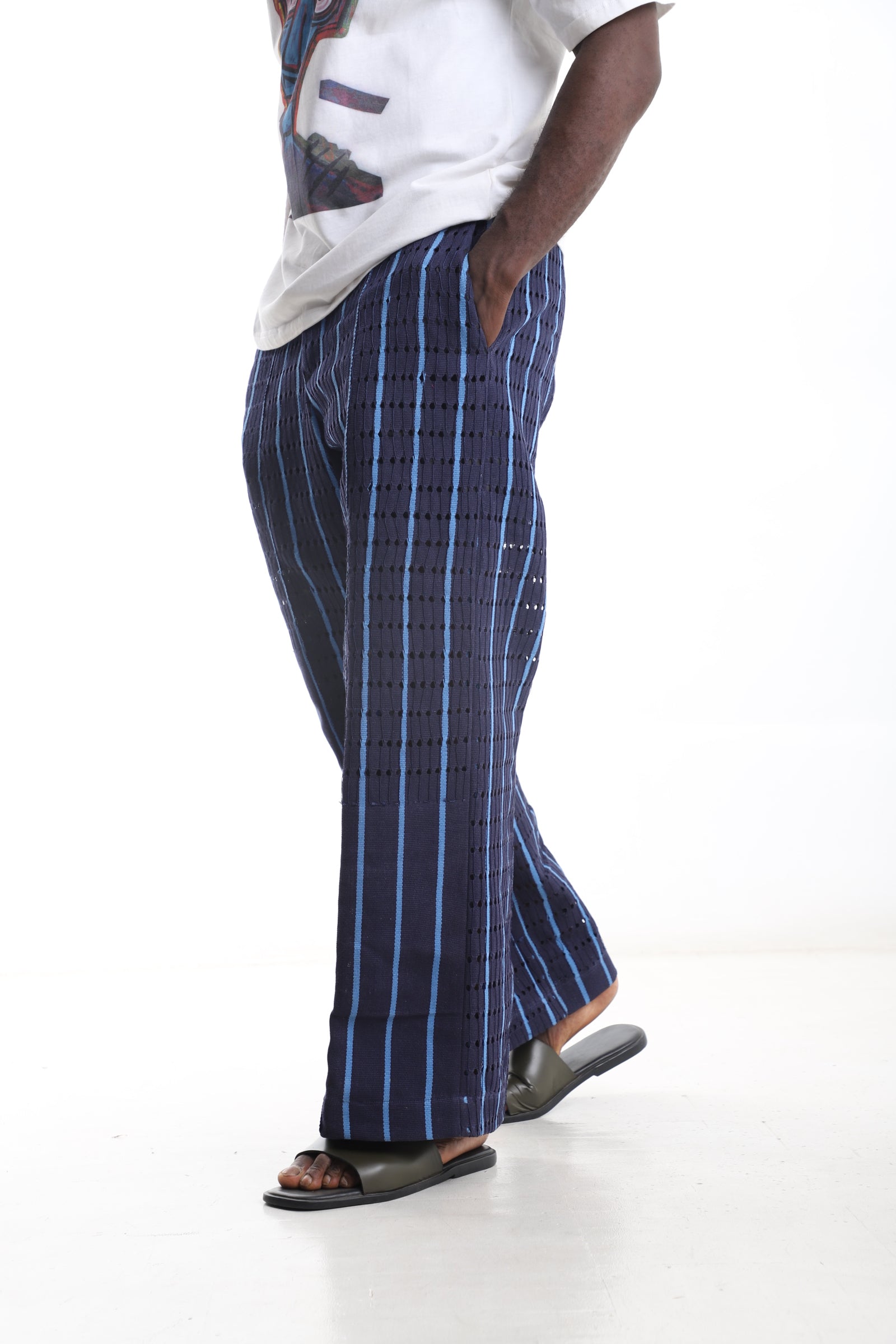 Blue Aso-Oke Pants