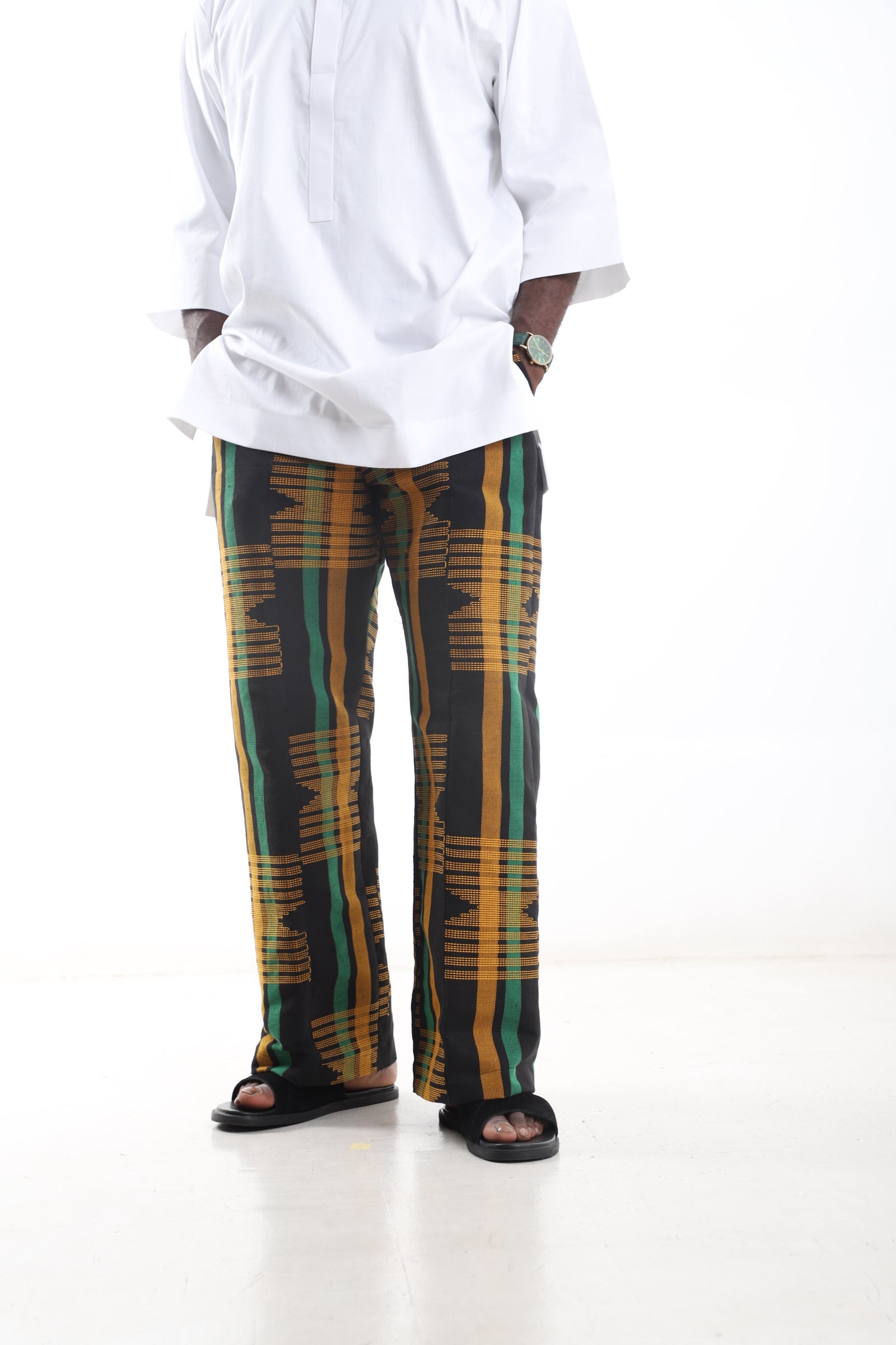 Aso-Oke Signature Pants – Handwoven Nigerian Luxury Trousers for Men