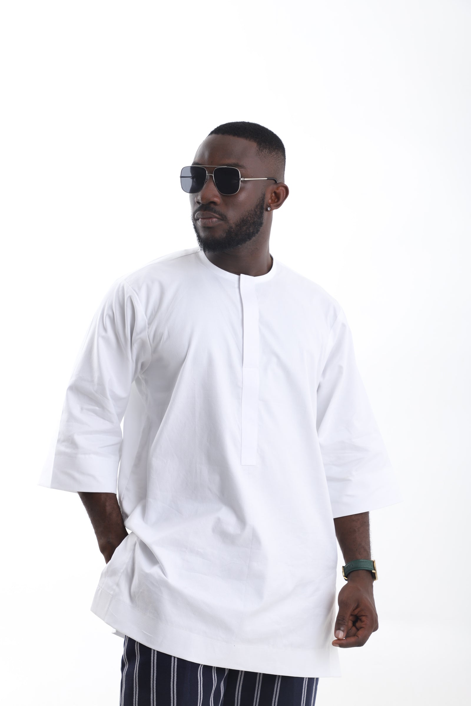 Men’s White Tunic Top