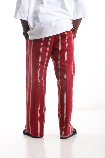 Red Aso-Oke Trousers