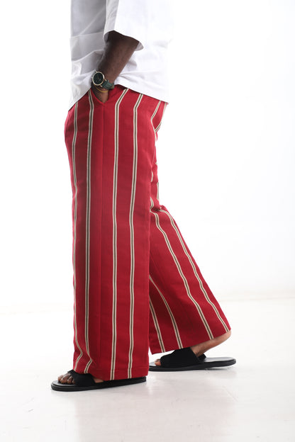 Red Aso-Oke Trousers