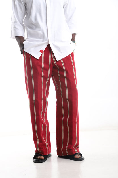 Red Aso-Oke Trousers