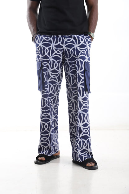 Hand-Dyed Adire Cargo Pants