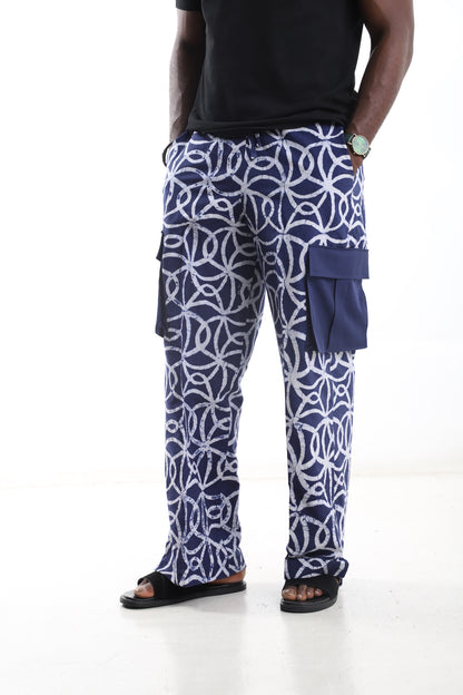 Hand-Dyed Adire Cargo Pants