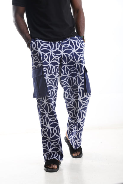 Hand-Dyed Adire Cargo Pants