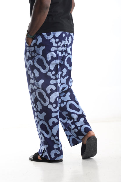 Hand-Dyed Adire Pantsndigo Patterned Statement Trousers