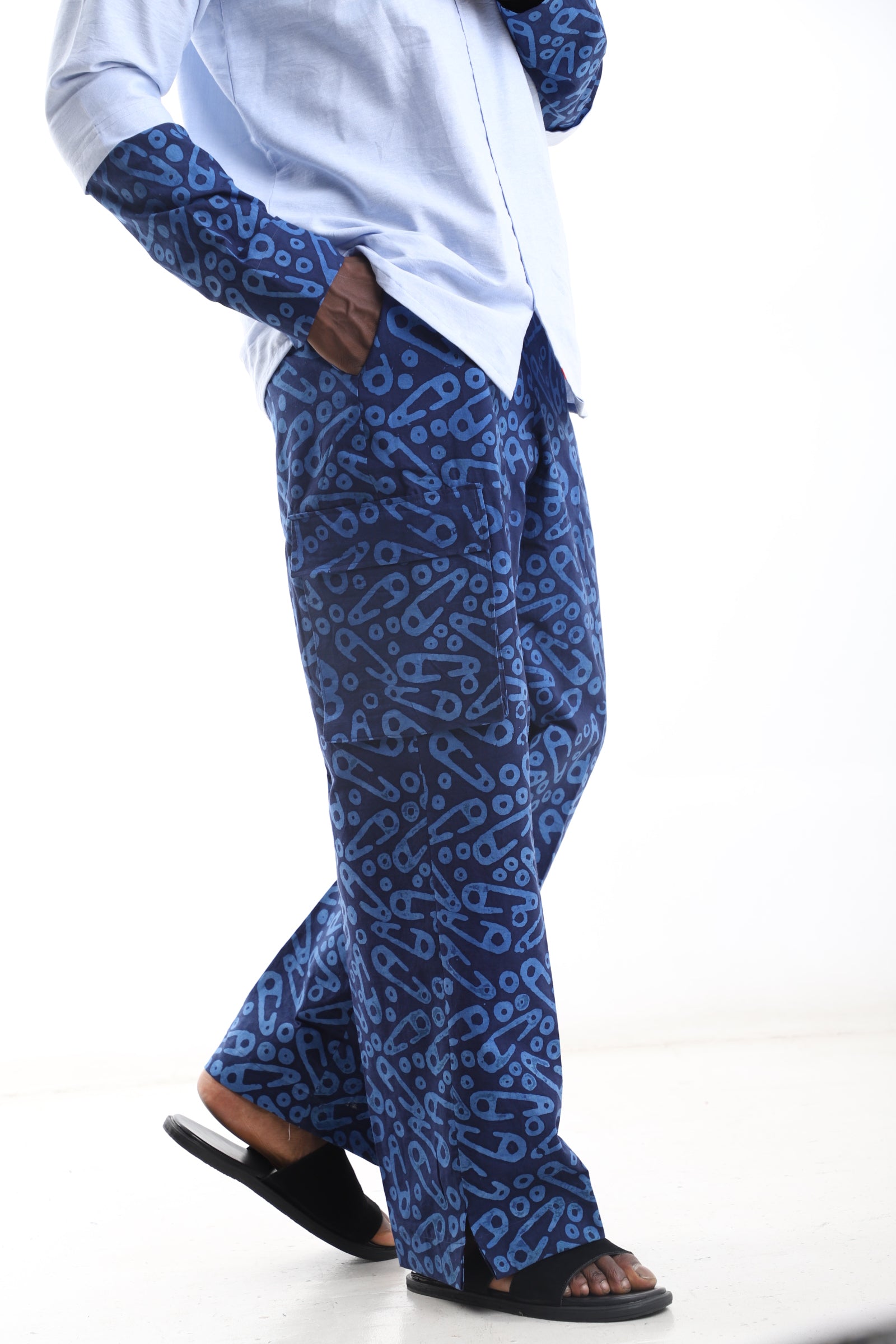 Indigo Script Adire Trousers
