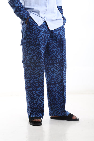 Indigo Script Adire Trousers