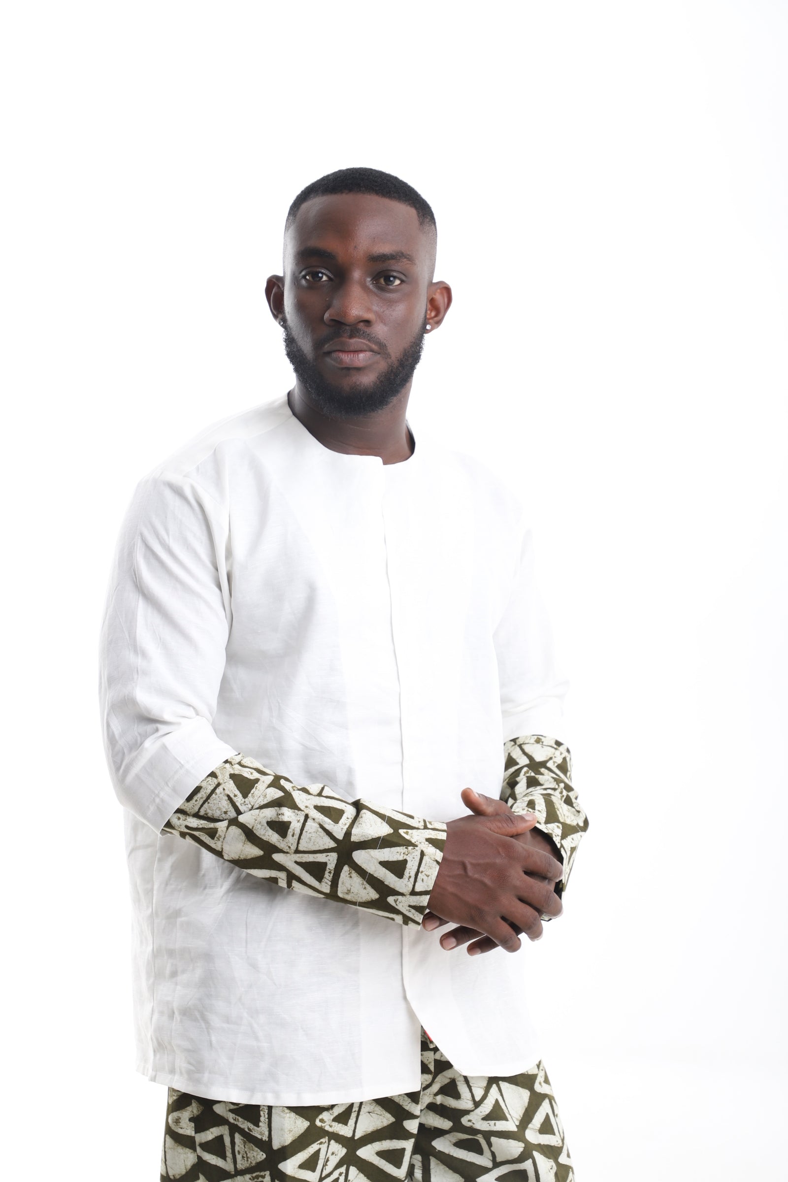 Linen Shirt with Adire Detail