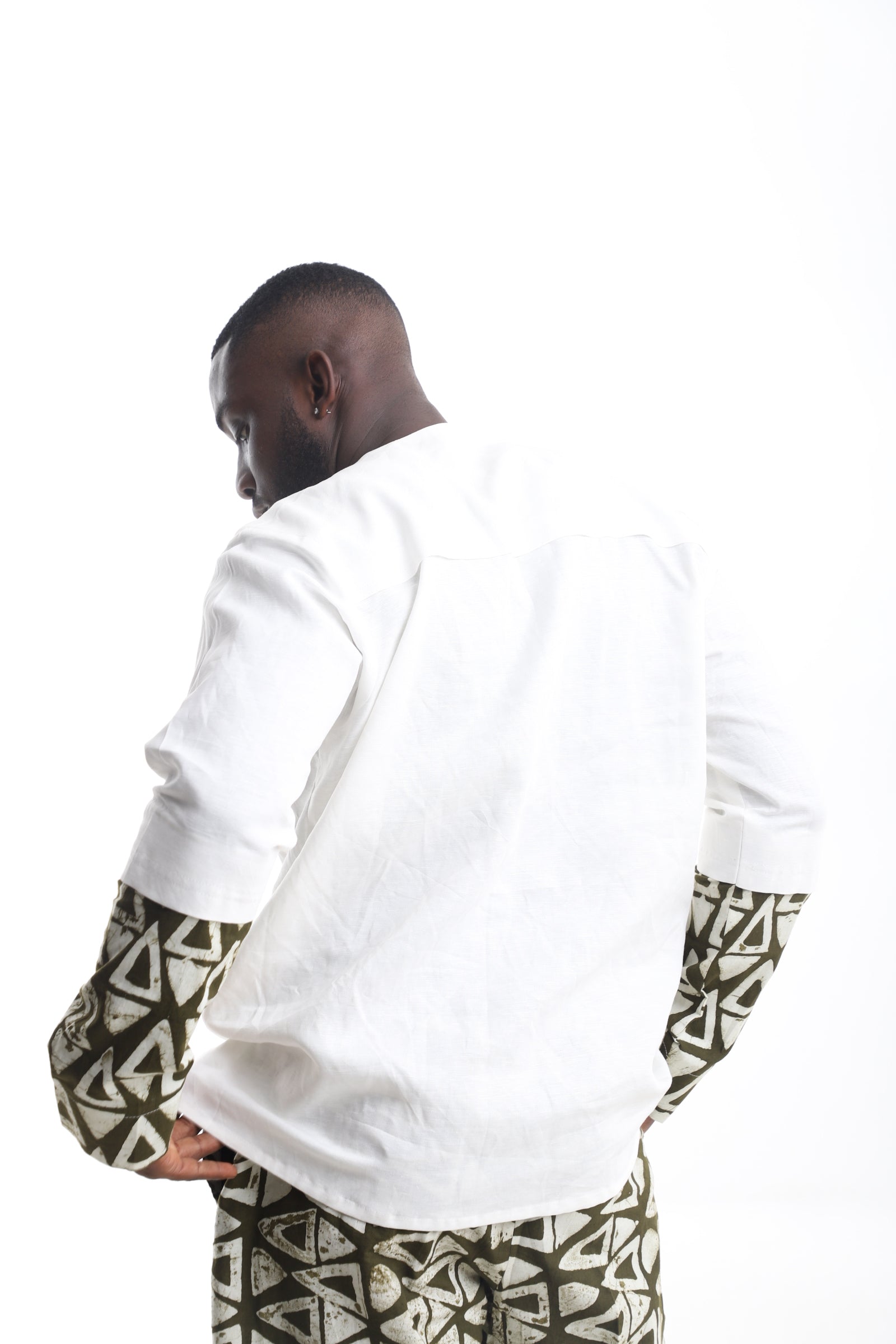 Linen Shirt with Adire Detail