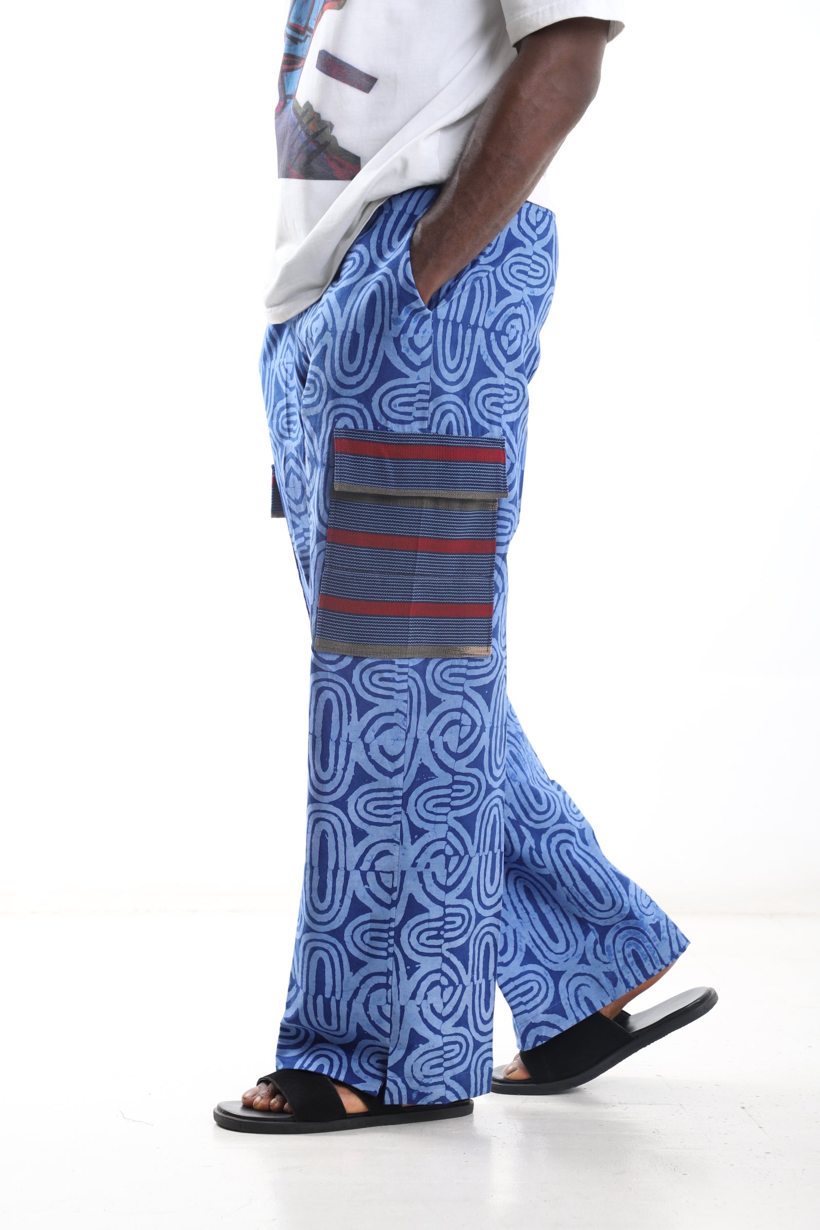 Adire Utility Pants – Indigo Patterned