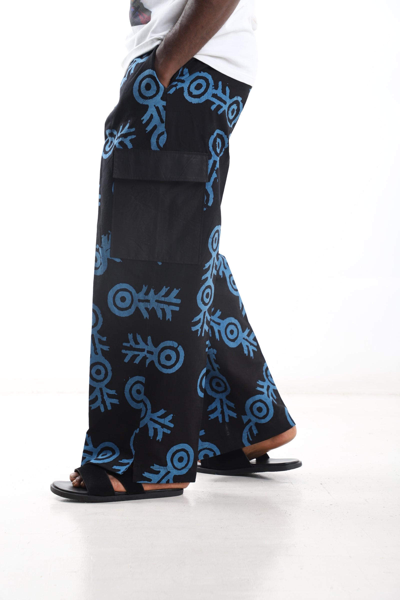 Adire Cargo Pants – Hand-Dyed Nigerian Indigo
