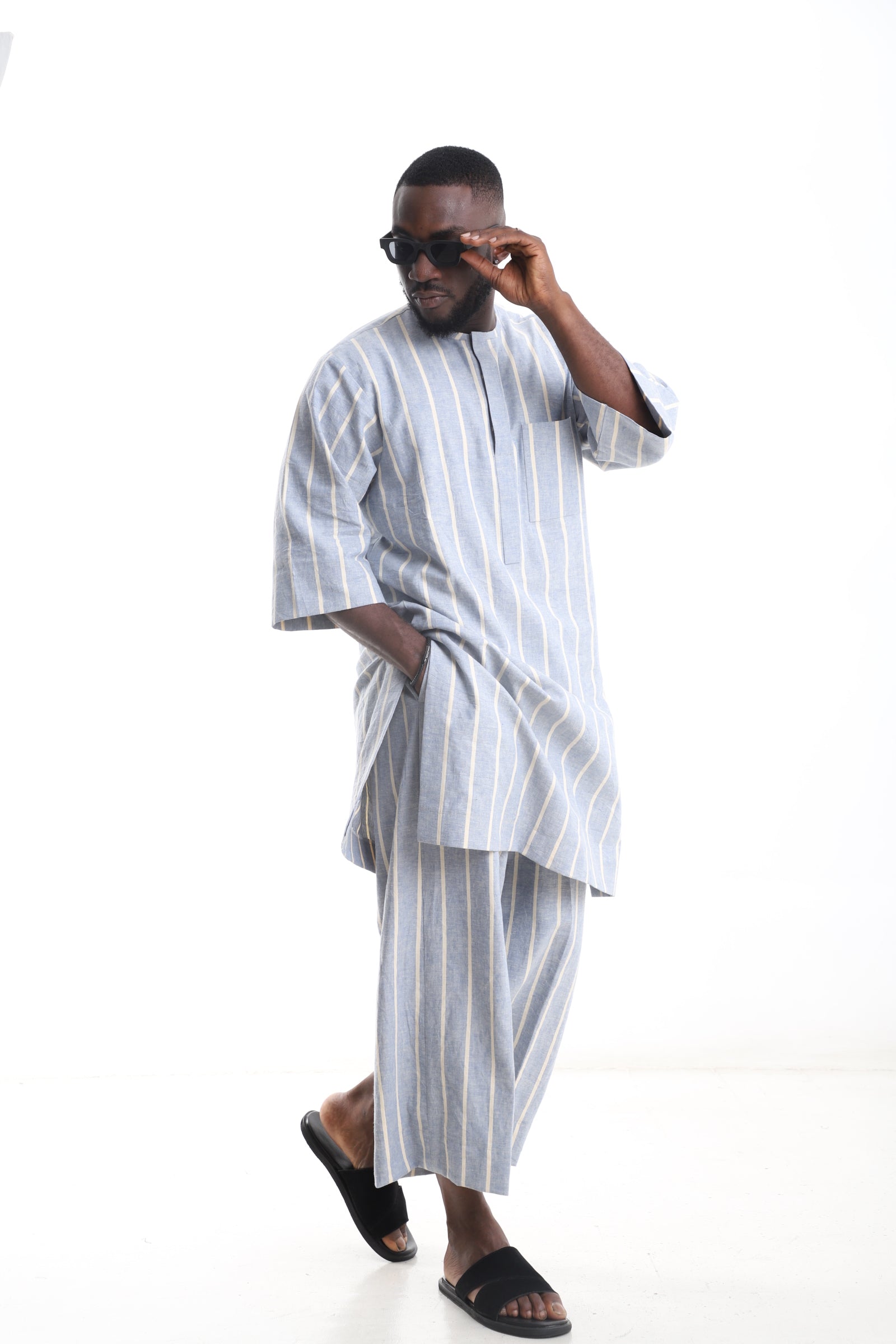 Linen Stripe Ensemble Set