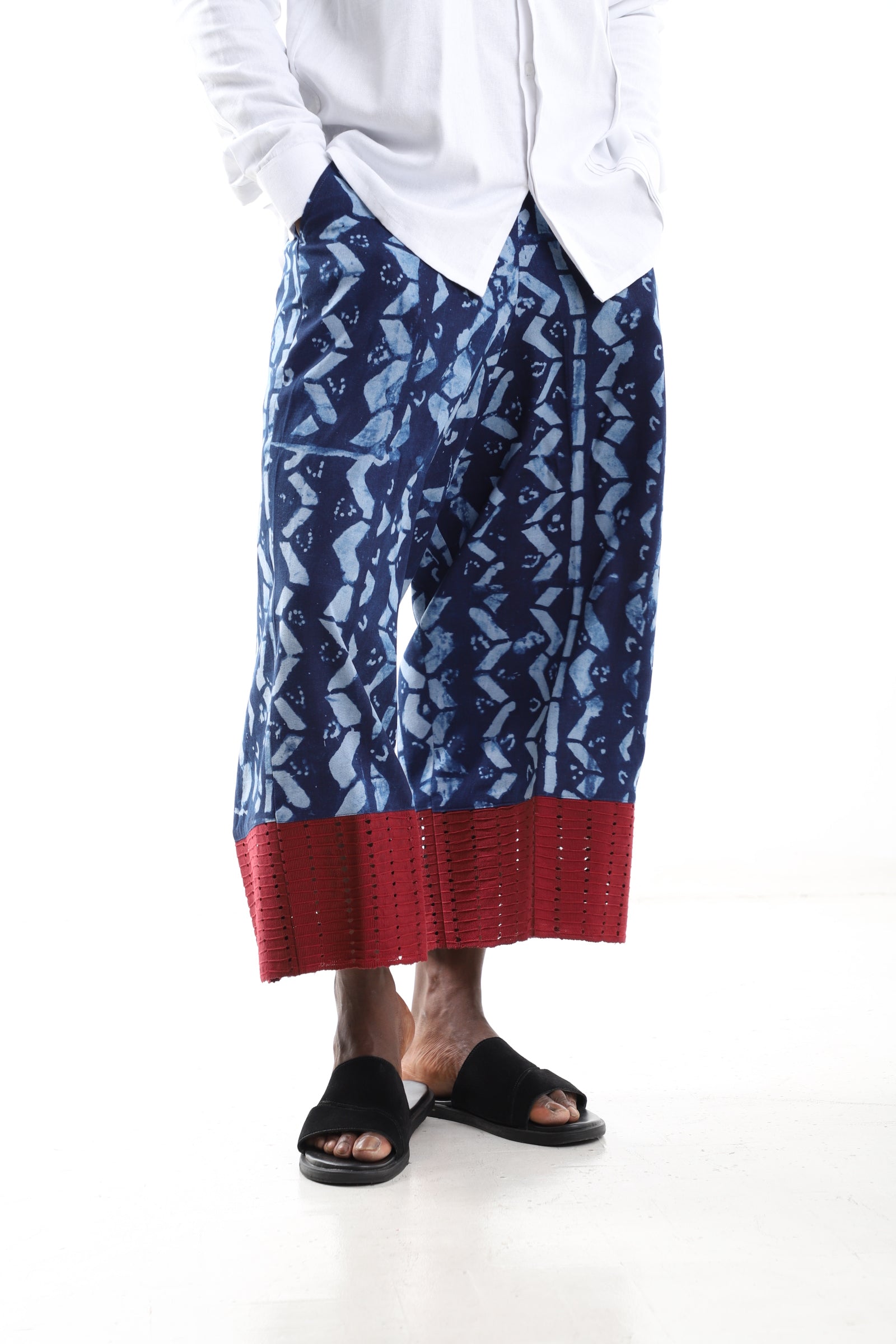Indigo Fusion Adire Wide-Leg Pants
