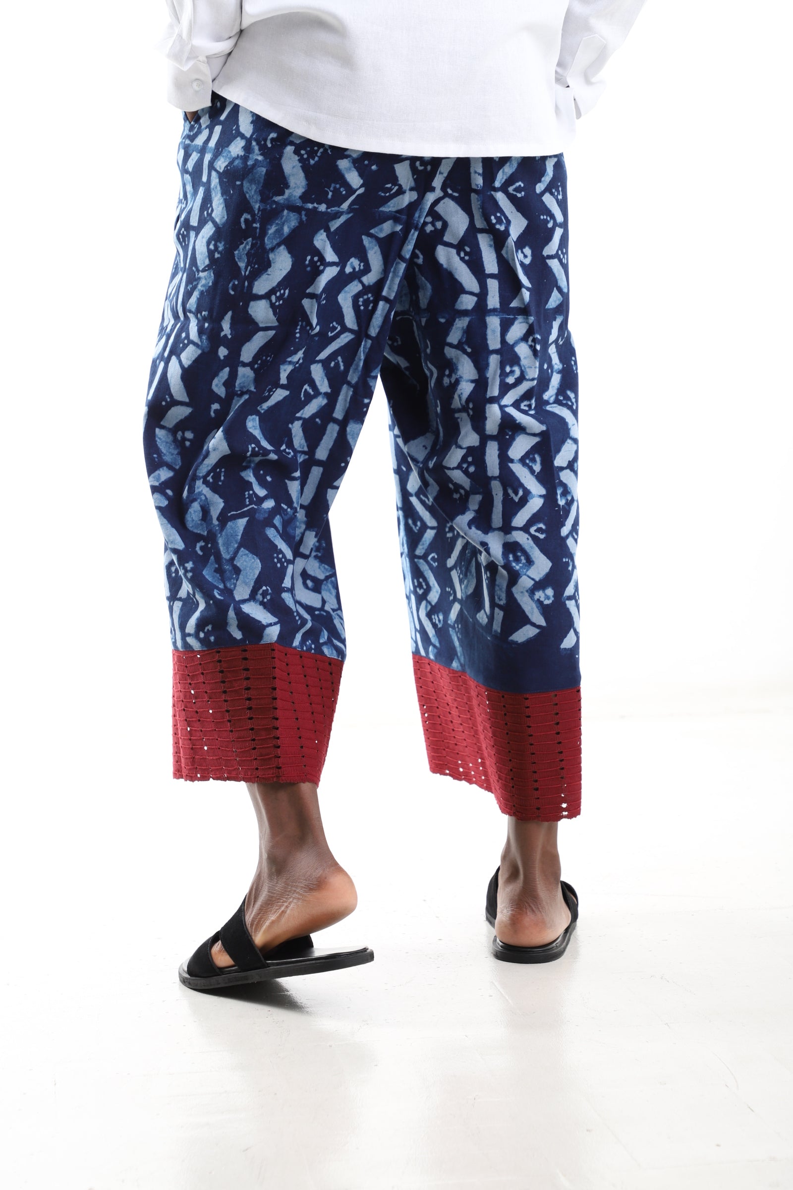 Indigo Fusion Adire Wide-Leg Pants