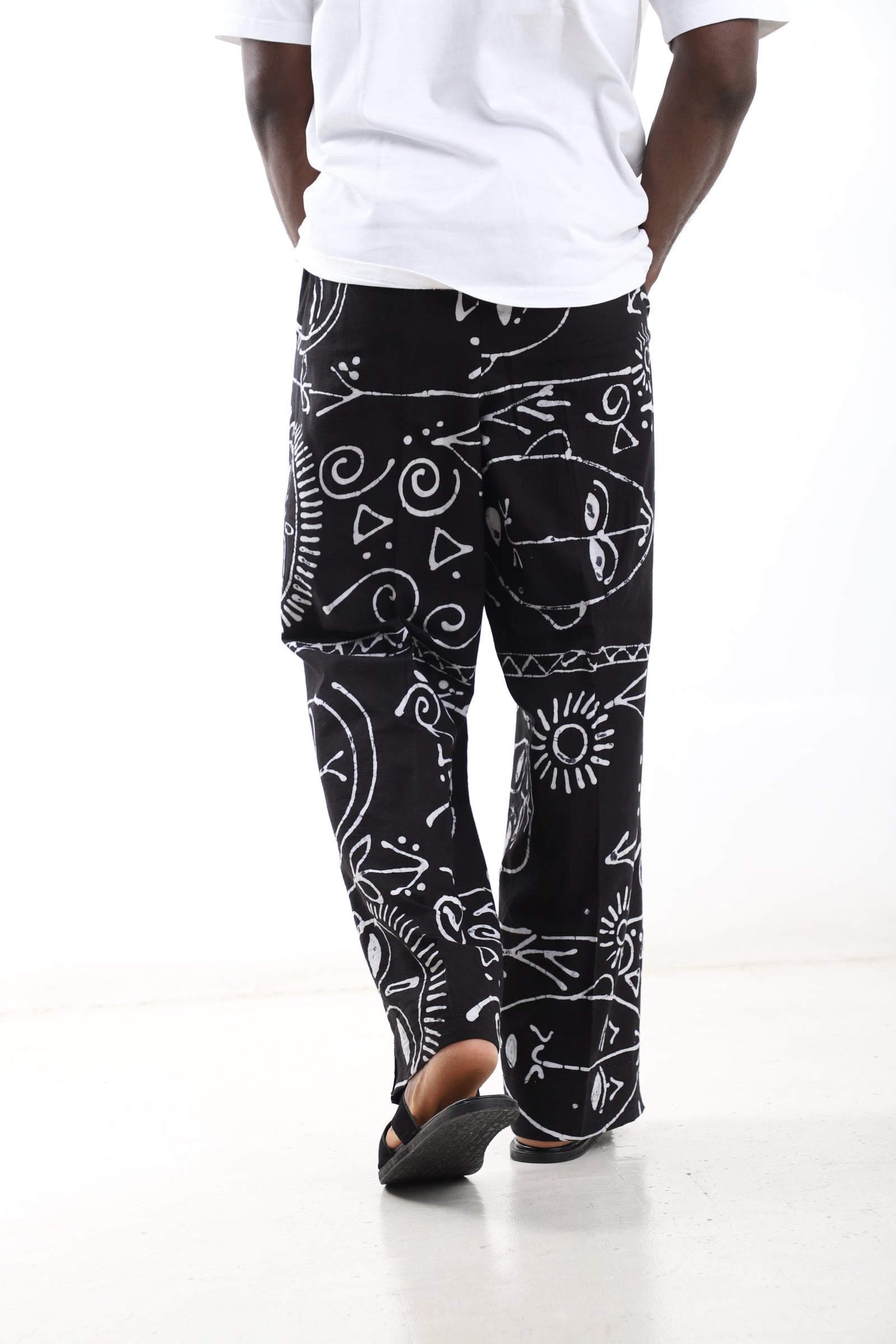 Black & White Adire Statement Pants