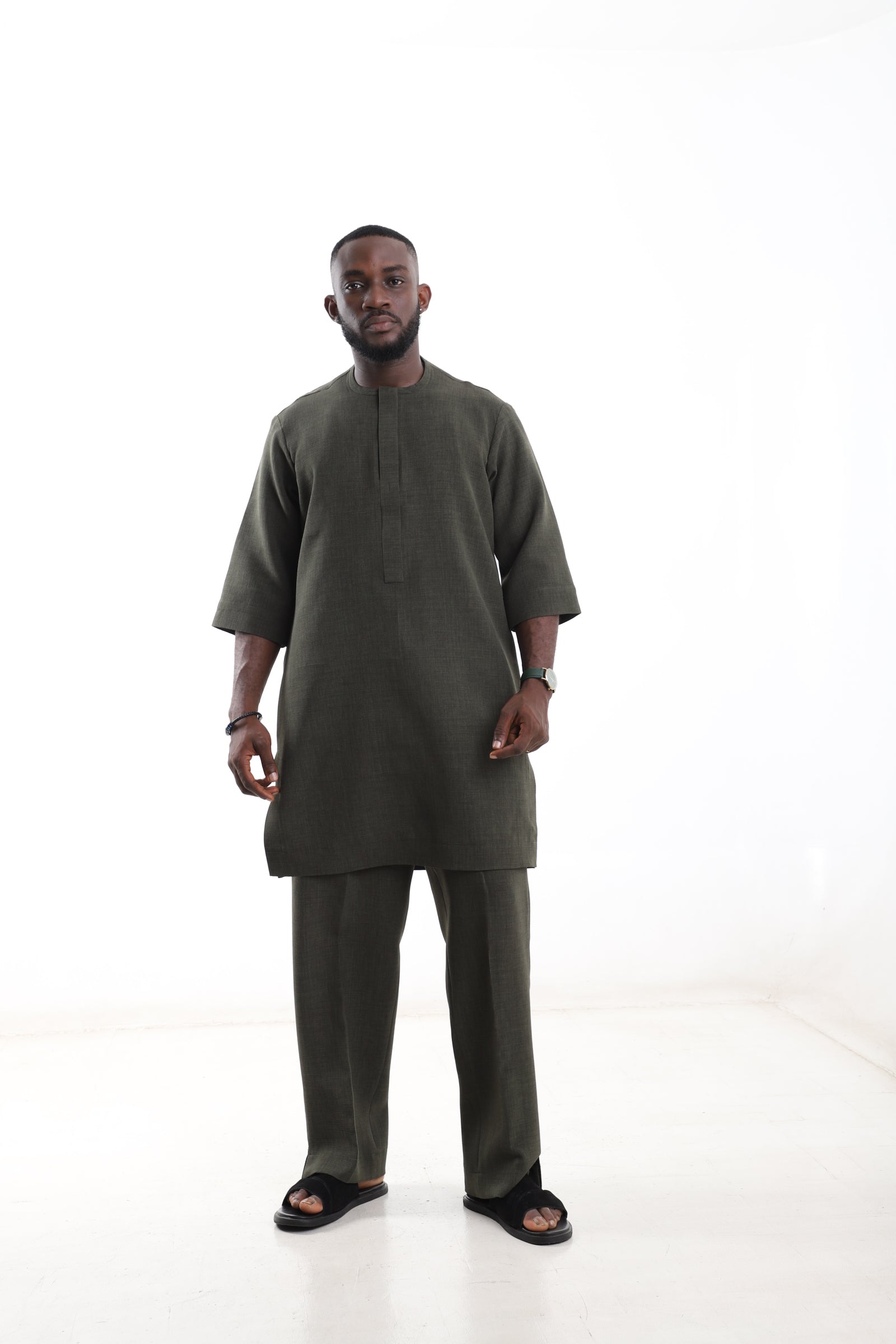 Olive Green Senator Wear for Men – Modern Nigerian Traditional Outfit