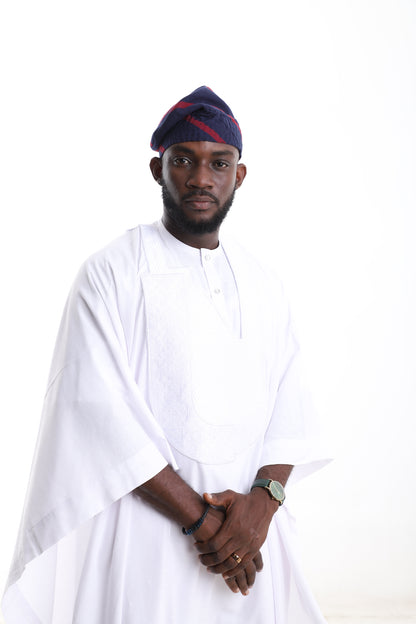 Classic White Agbada Set for Men – Luxury Nigerian Traditional Attire