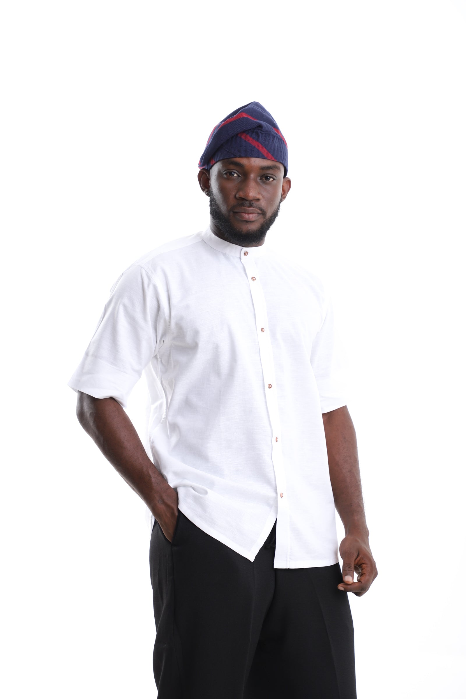 Classic White Linen Shirt for Men – Minimalist African-Inspired Style