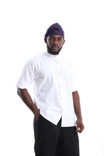 Classic White Linen Shirt for Men – Minimalist African-Inspired Style