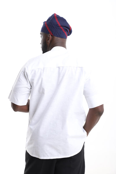 Classic White Linen Shirt for Men – Minimalist African-Inspired Style