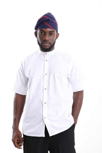 Classic White Linen Shirt for Men – Minimalist African-Inspired Style