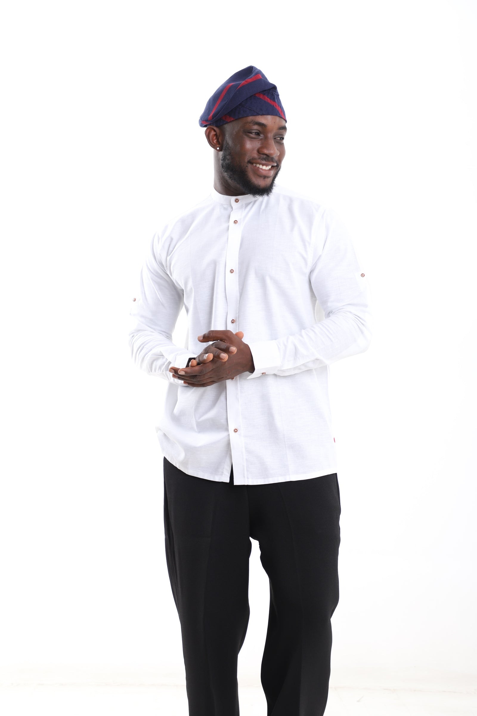 Premium White Linen Shirt for Men – Modern Mandarin Collar Design