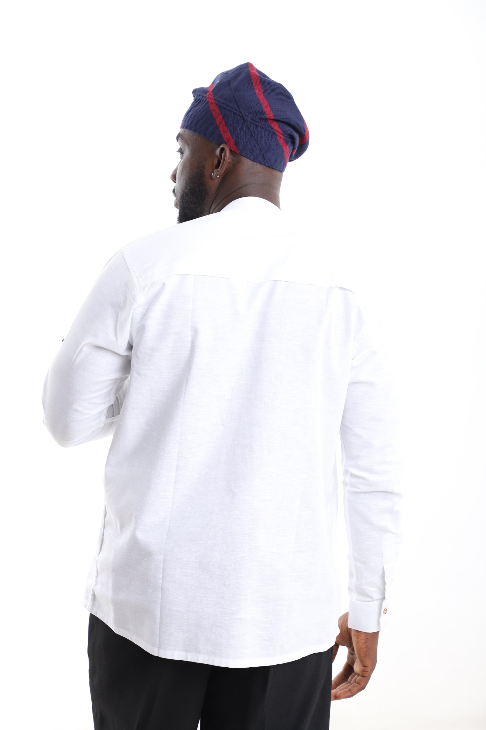 Premium White Linen Shirt for Men – Modern Mandarin Collar Design