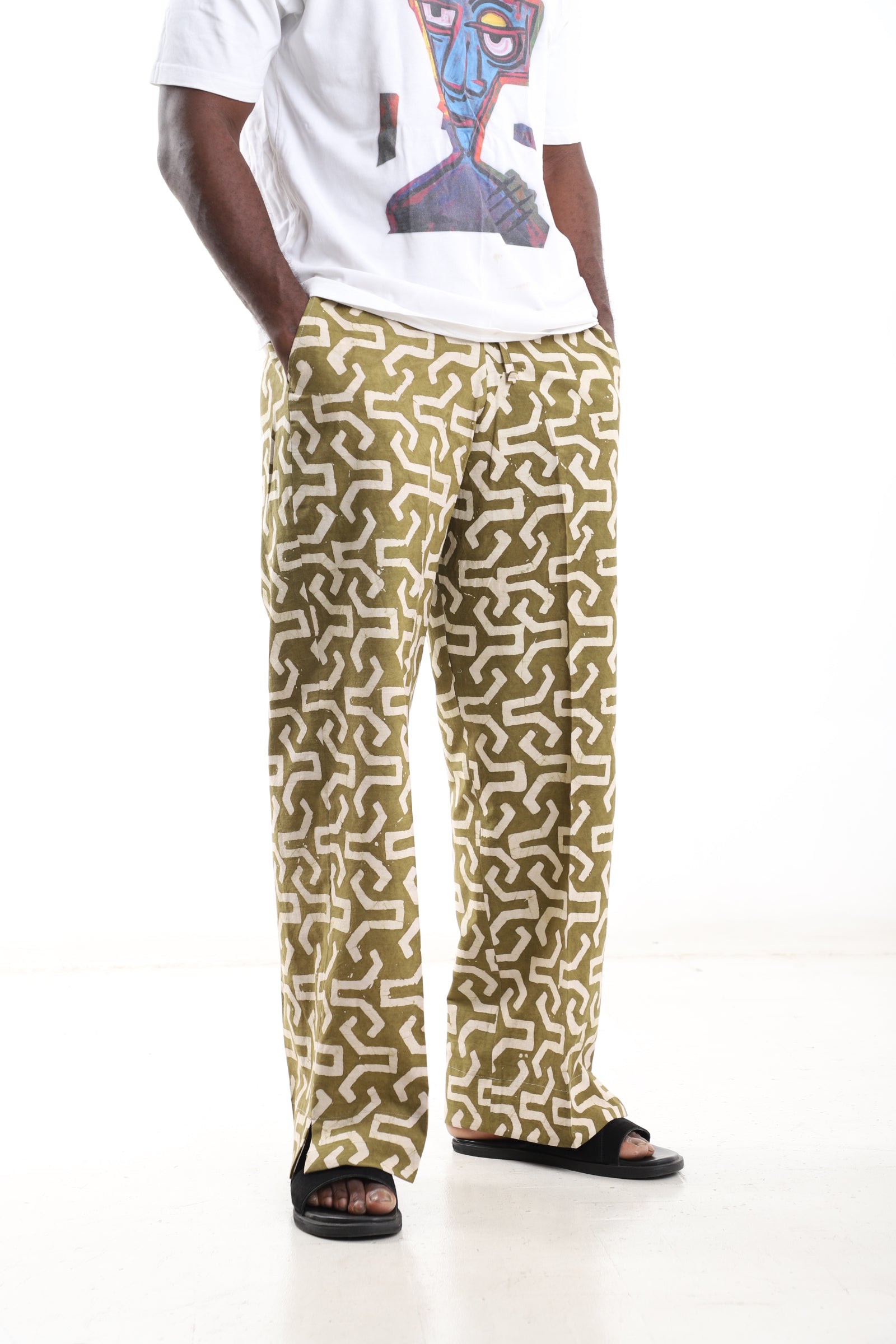 Heritage Wide-Leg Adire Trousers.