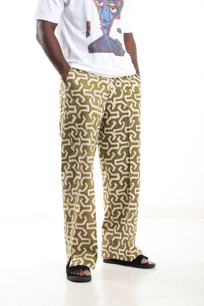 Heritage Wide-Leg Adire Trousers.
