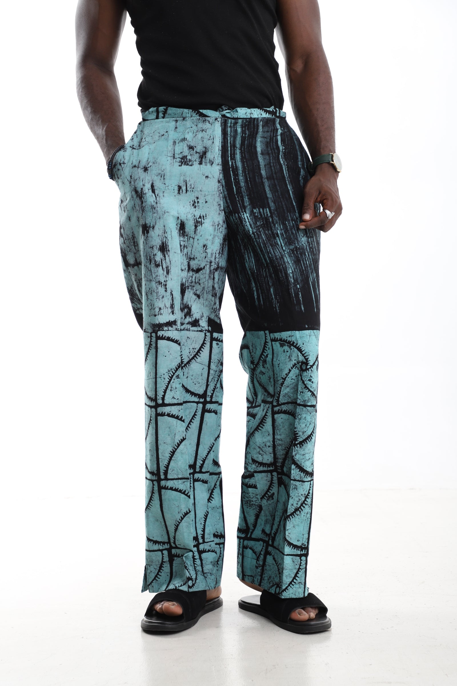 Azure Ethereal Adire Trousers.