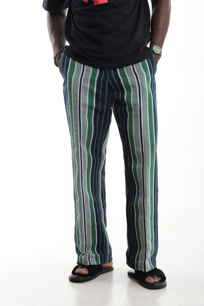 The Heritage Stripe | Contemporary Aso-Oke Wide-Leg Trousers