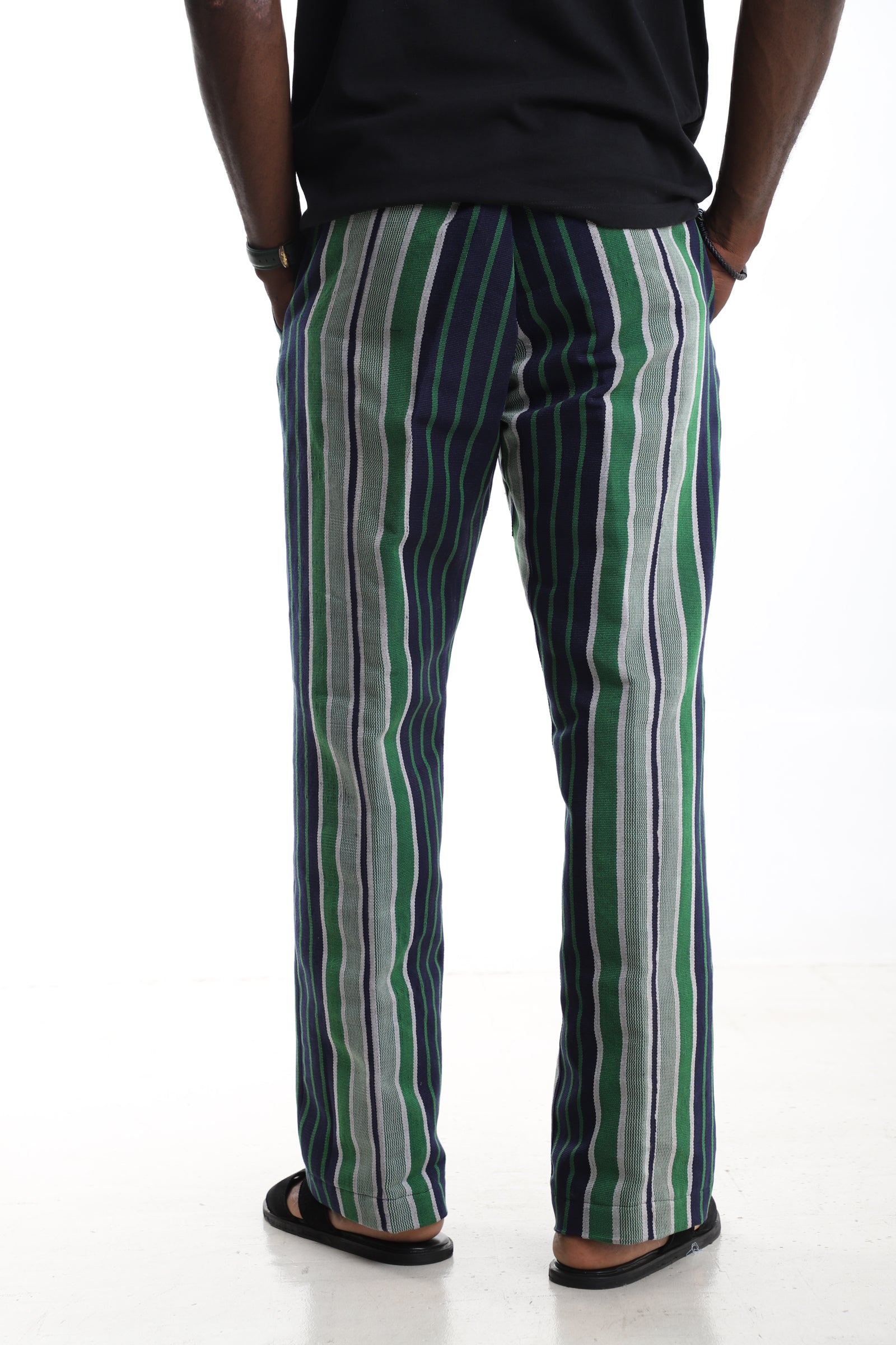 The Heritage Stripe | Contemporary Aso-Oke Wide-Leg Trousers