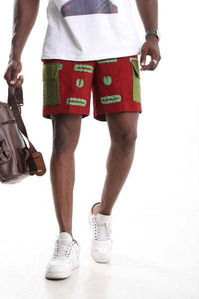 Hand-Dyed Adire Tailored Shorts