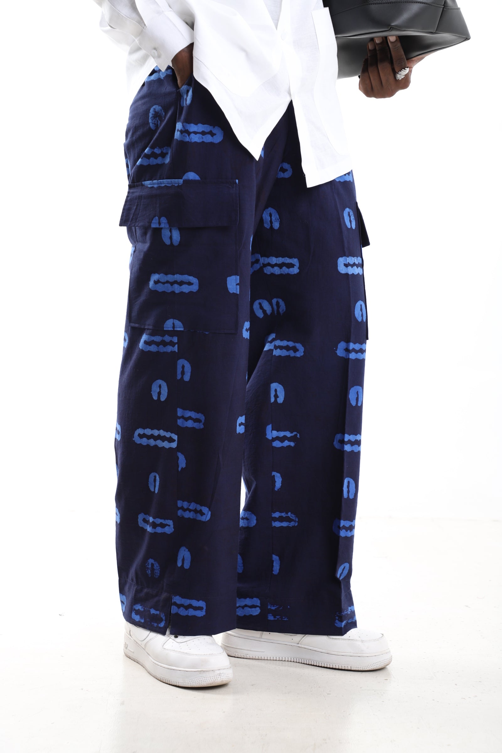 The Indigo Utility | Hand-Dyed Adire Cargo Trousers