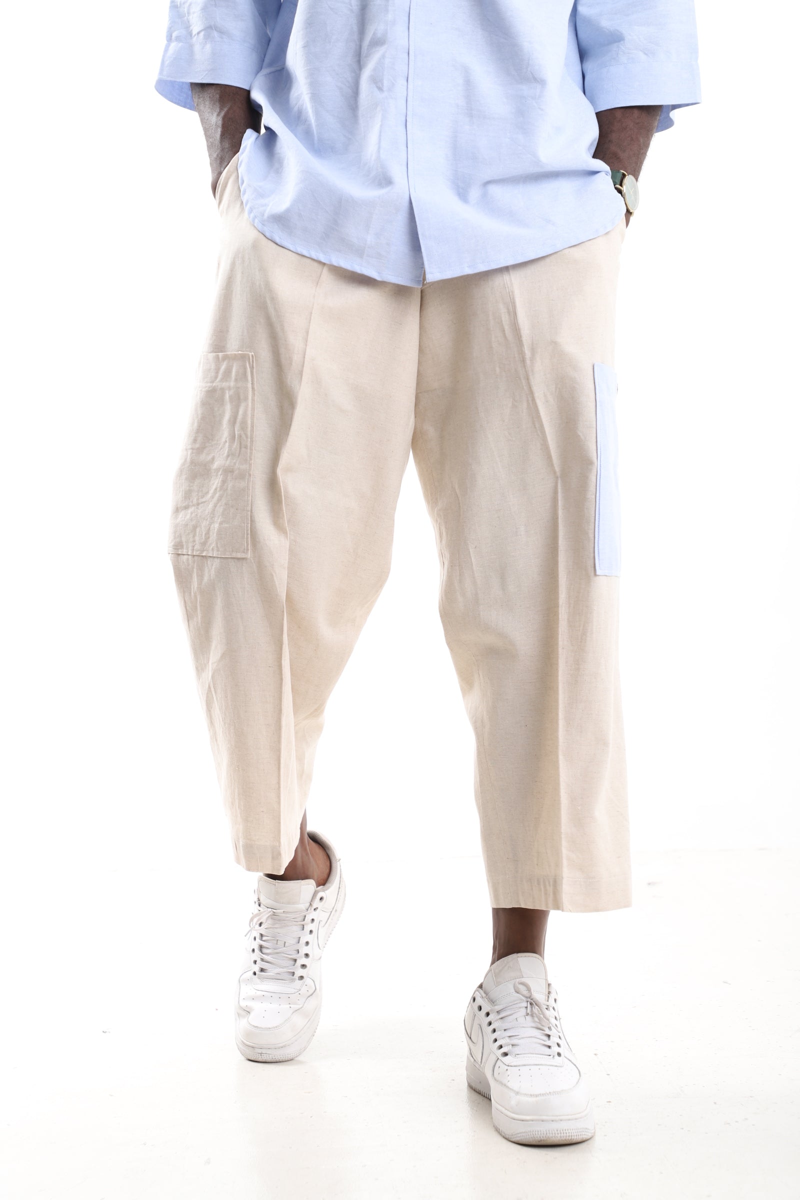 Biege Linen Trouser