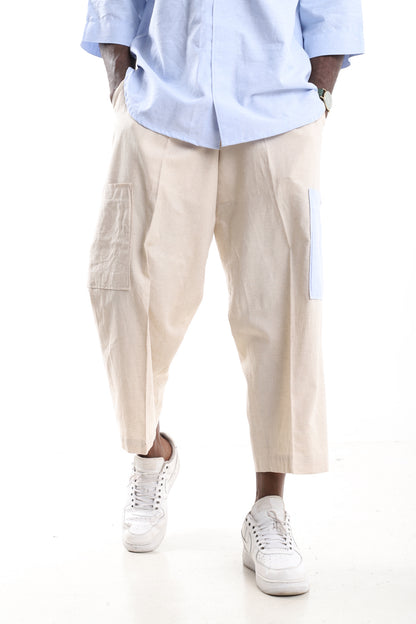 Biege Linen Trouser