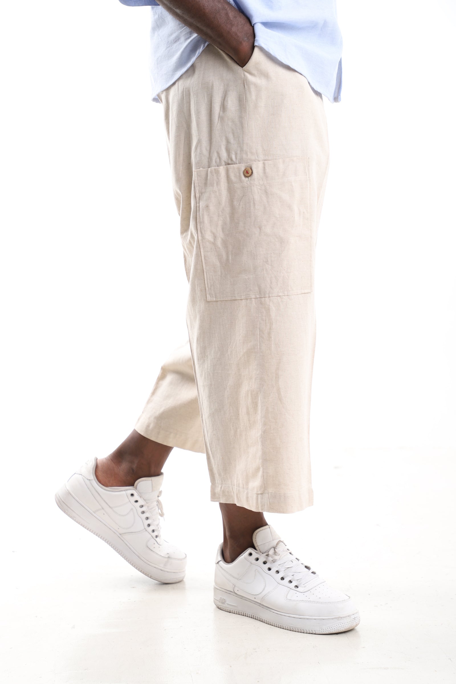 Biege Linen Trouser