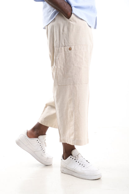 Biege Linen Trouser