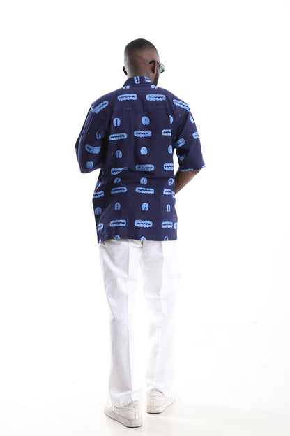 Hand-Dyed Adire Shirt &amp; Tailored Linen Trousers
