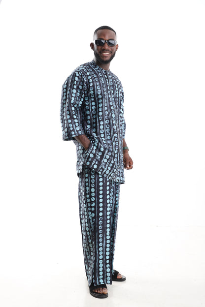 The Indigo Rhythm | Hand-Dyed Adire Two-Piece Tunic &amp; Trouser Set