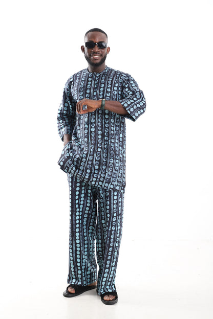 The Indigo Rhythm | Hand-Dyed Adire Two-Piece Tunic &amp; Trouser Set