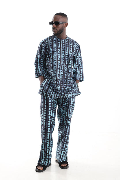 The Indigo Rhythm | Hand-Dyed Adire Two-Piece Tunic &amp; Trouser Set