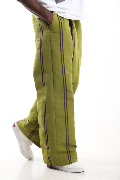 Lime Green Aso-Oke Hand-Woven Trousers