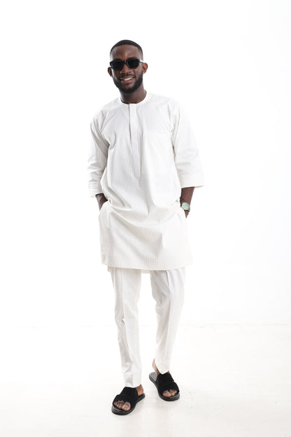 Ivory Pinstripe Senator Wear Set
