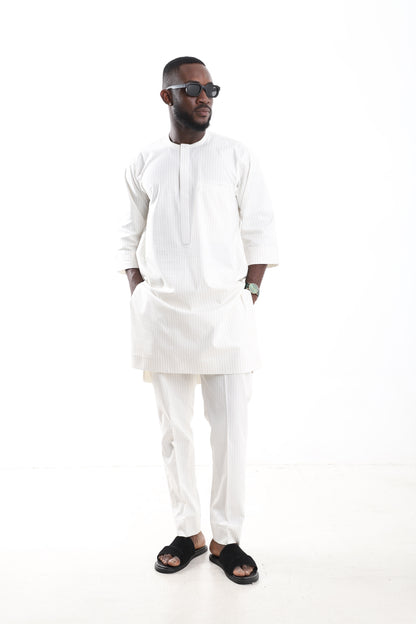 Ivory Pinstripe Senator Wear Set