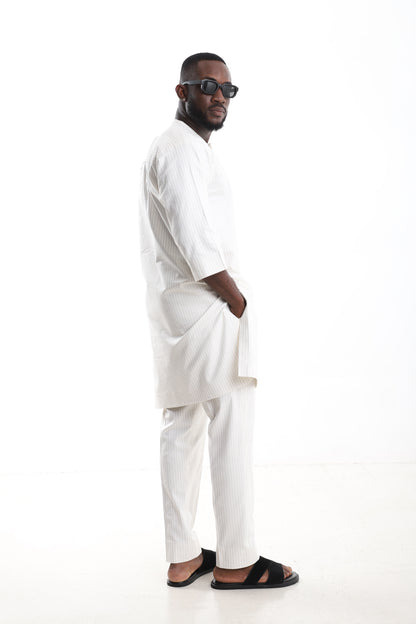 Ivory Pinstripe Senator Wear Set