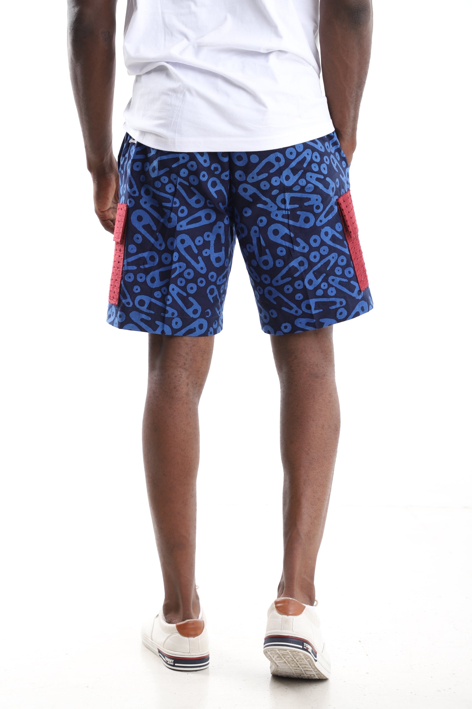 Monochrome Adire Maze Shorts