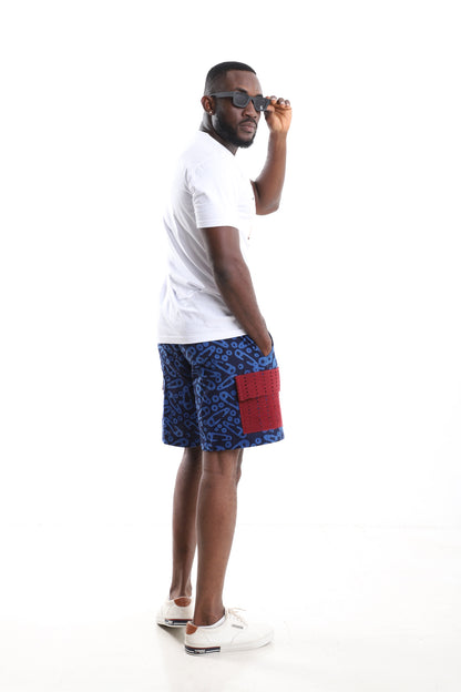 Monochrome Adire Maze Shorts