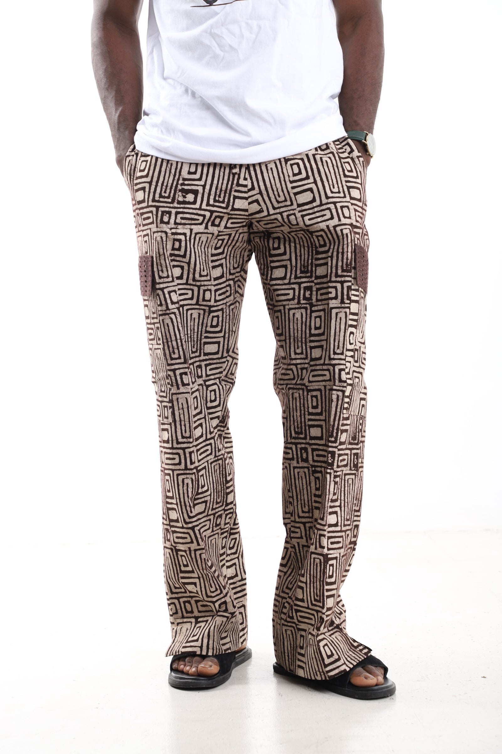 Hand-Dyed Adire Cargo Trousers